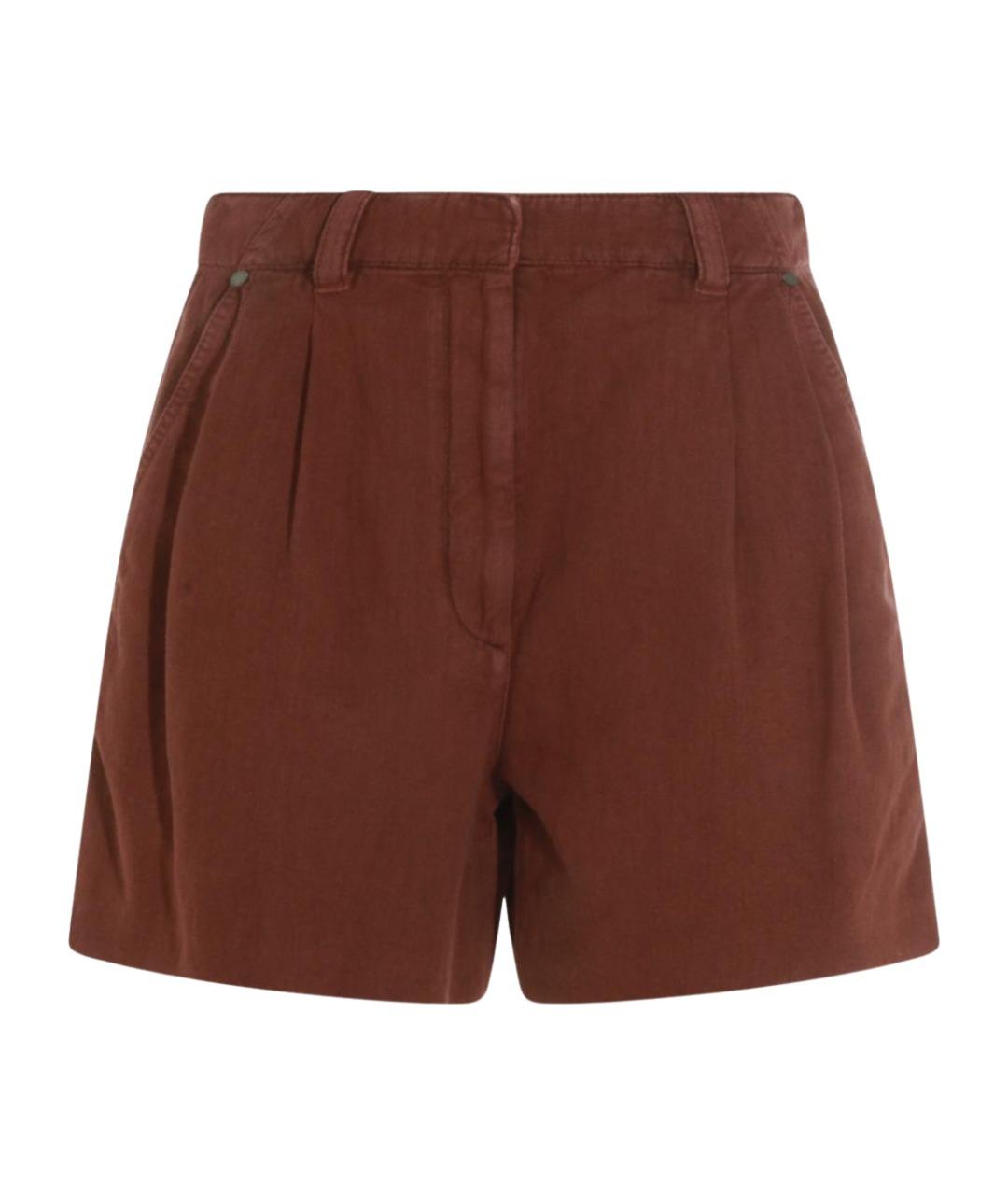 BRUNELLO CUCINELLI Коричневые хлопковые шорты, фото 1