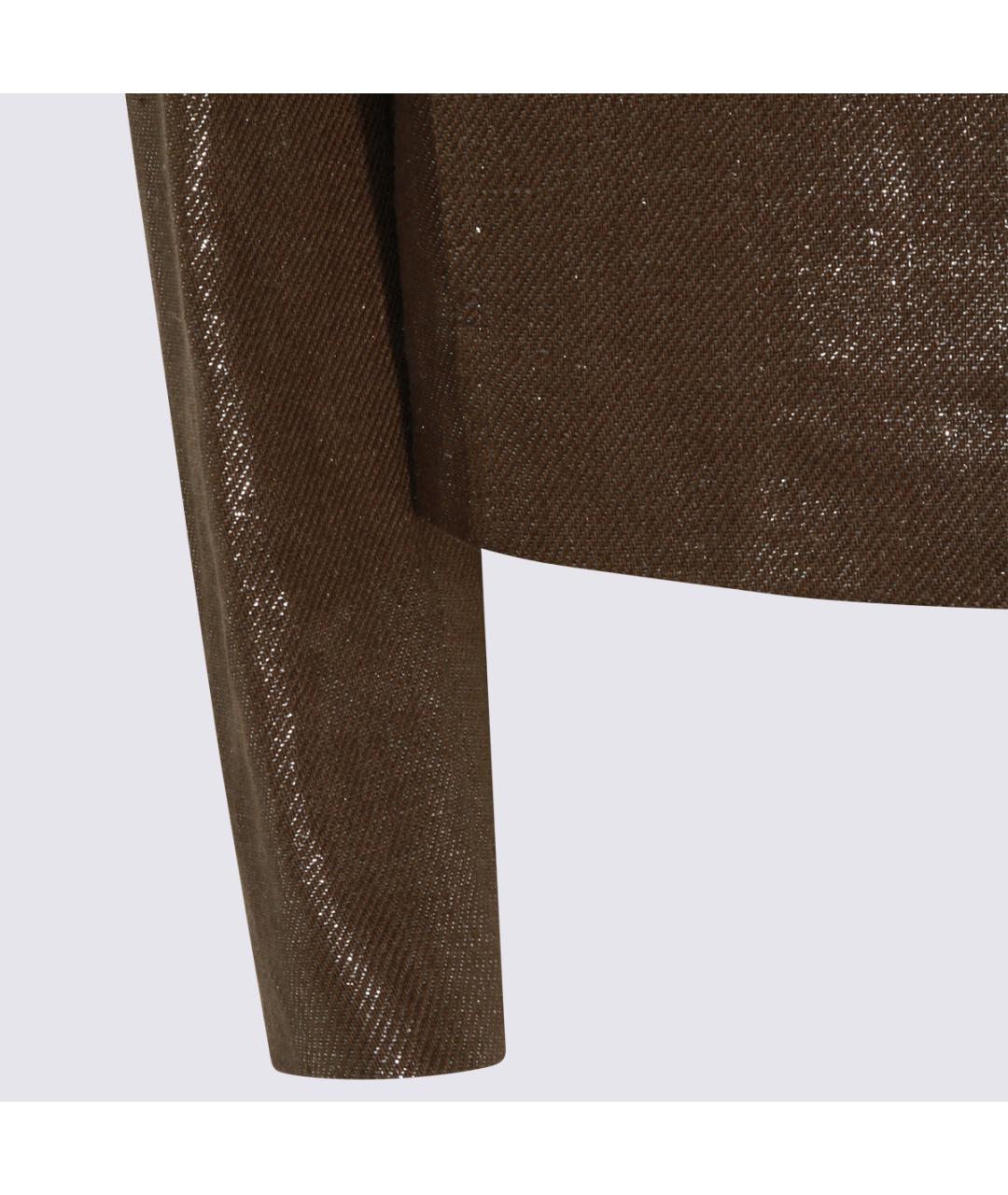 BRUNELLO CUCINELLI Коричневая льняная куртка, фото 4