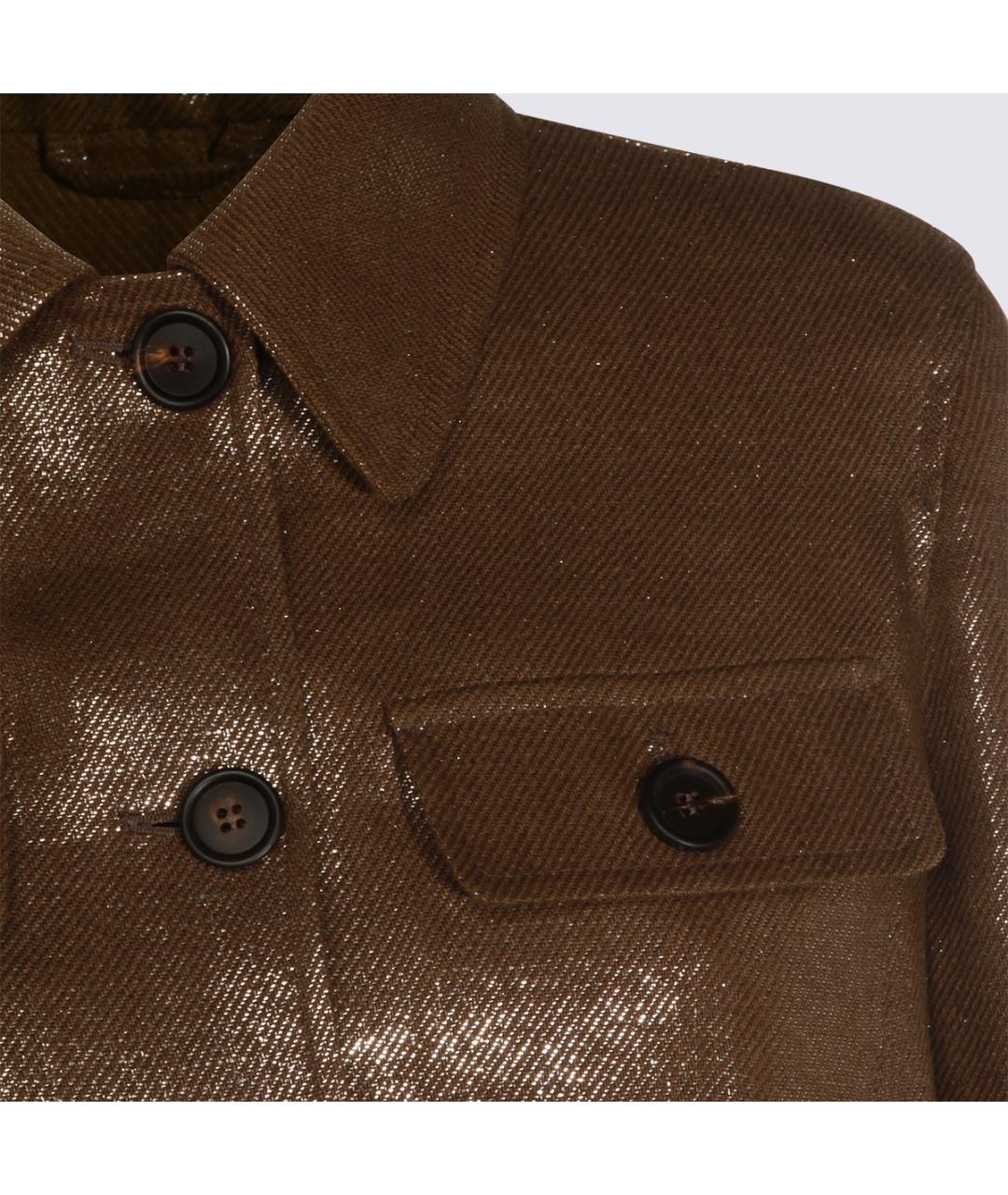 BRUNELLO CUCINELLI Коричневая льняная куртка, фото 3