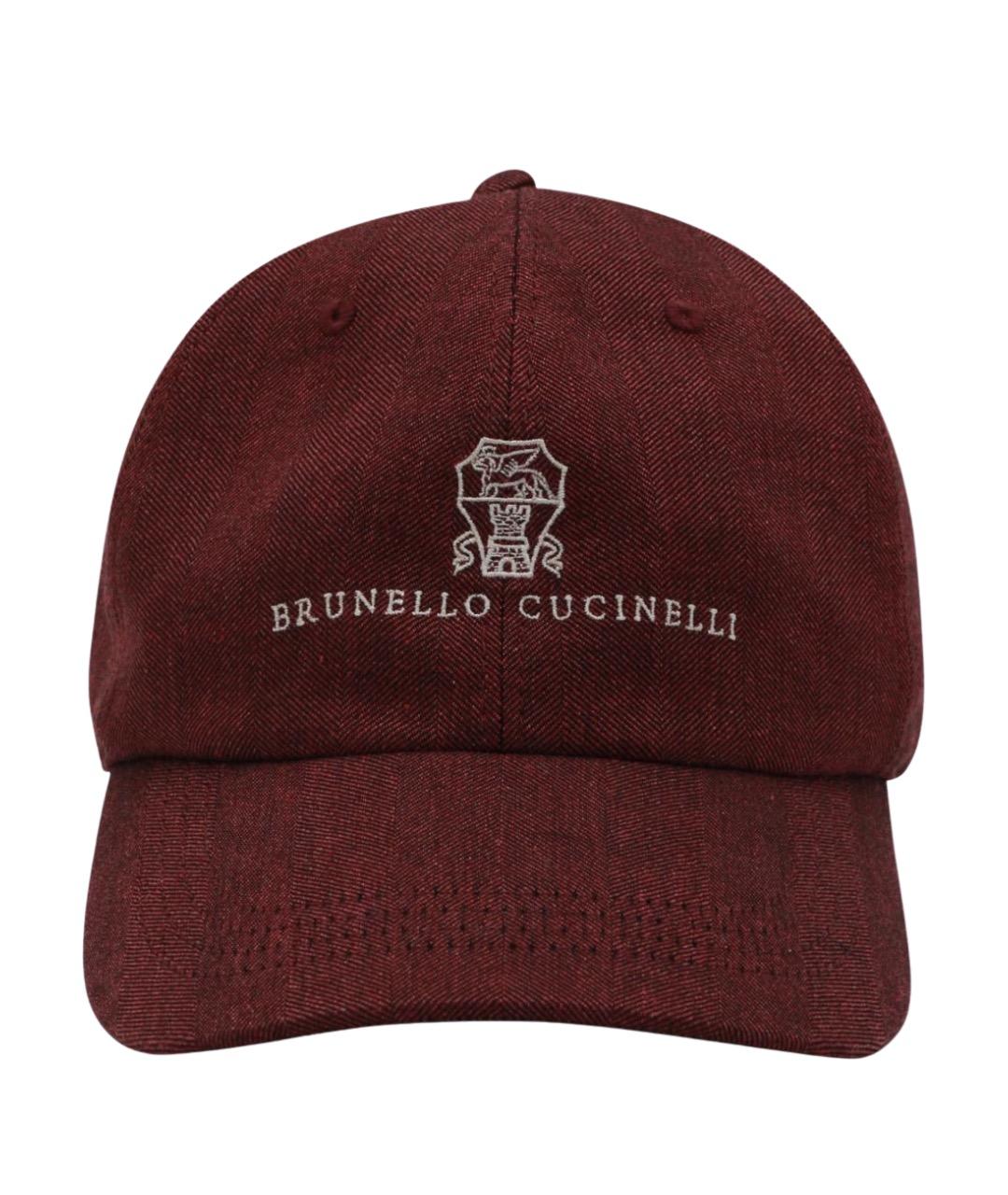 BRUNELLO CUCINELLI Бордовая кепка/бейсболка, фото 1