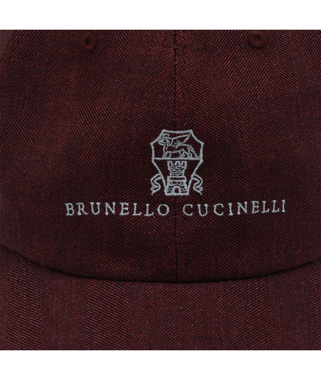 BRUNELLO CUCINELLI Бордовая кепка/бейсболка, фото 3