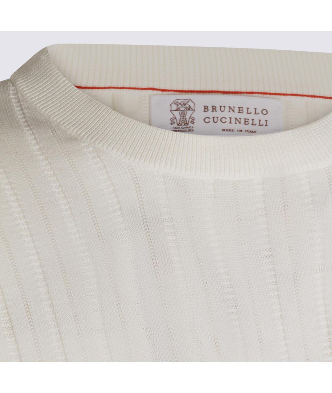 BRUNELLO CUCINELLI Бежевый хлопковый джемпер / свитер, фото 4