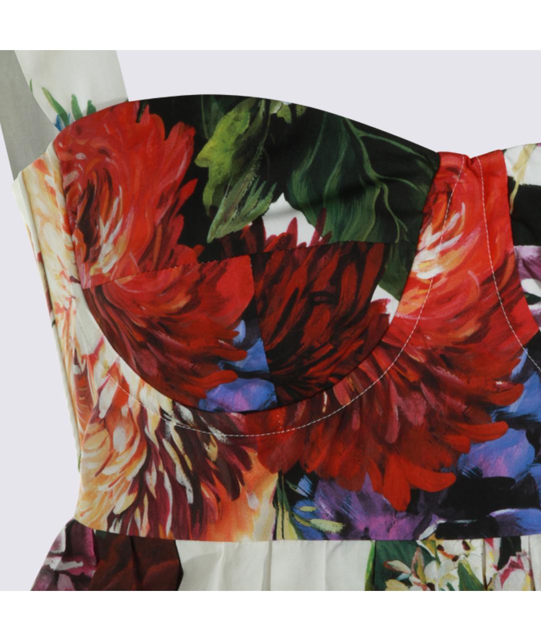 DOLCE&GABBANA Белое хлопковое повседневное платье, фото 3