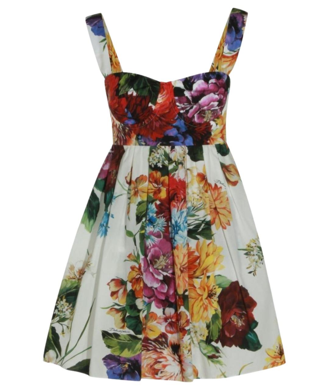DOLCE&GABBANA Белое хлопковое повседневное платье, фото 1