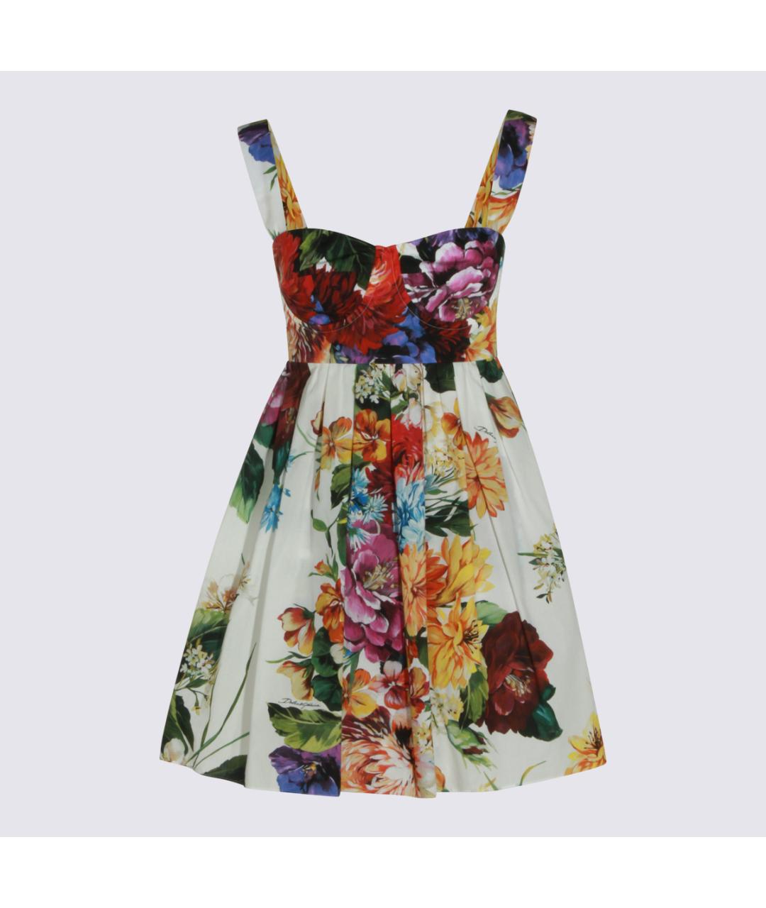 DOLCE&GABBANA Белое хлопковое повседневное платье, фото 5