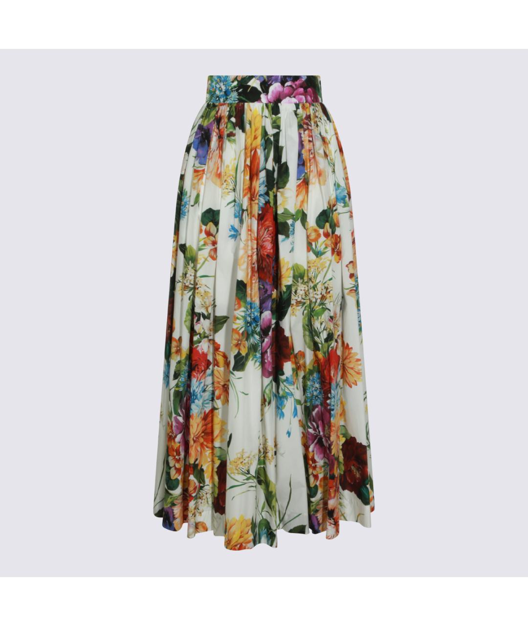 DOLCE&GABBANA Мульти хлопковая юбка миди, фото 4