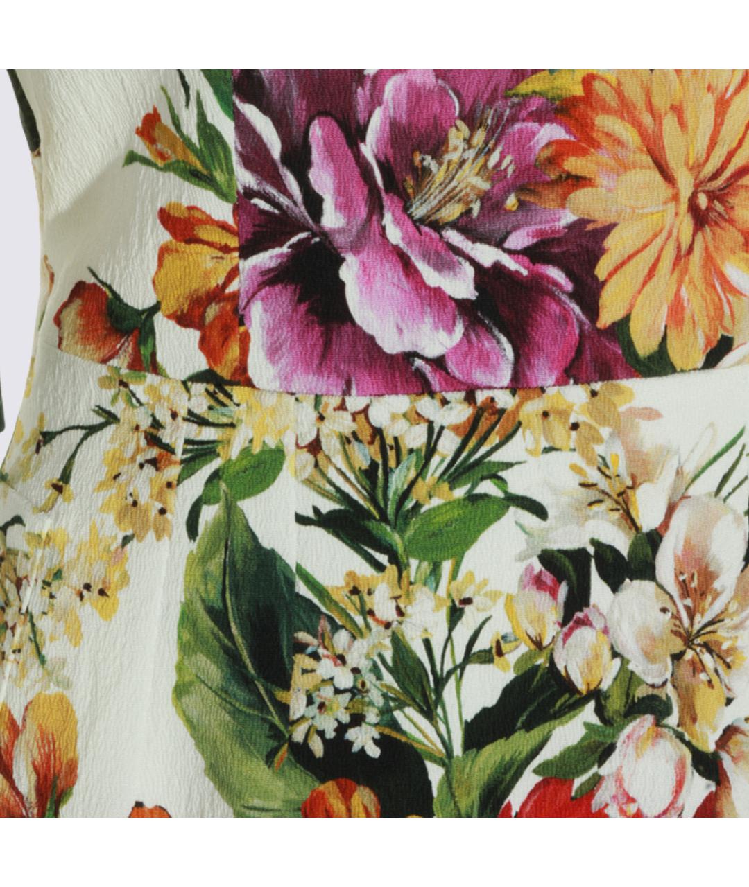 DOLCE&GABBANA Мульти хлопковое повседневное платье, фото 4