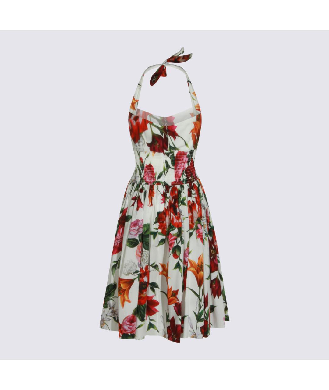 DOLCE&GABBANA Белое хлопковое повседневное платье, фото 2