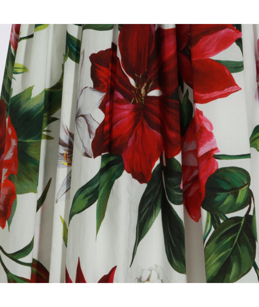 DOLCE&GABBANA Белое хлопковое повседневное платье, фото 4