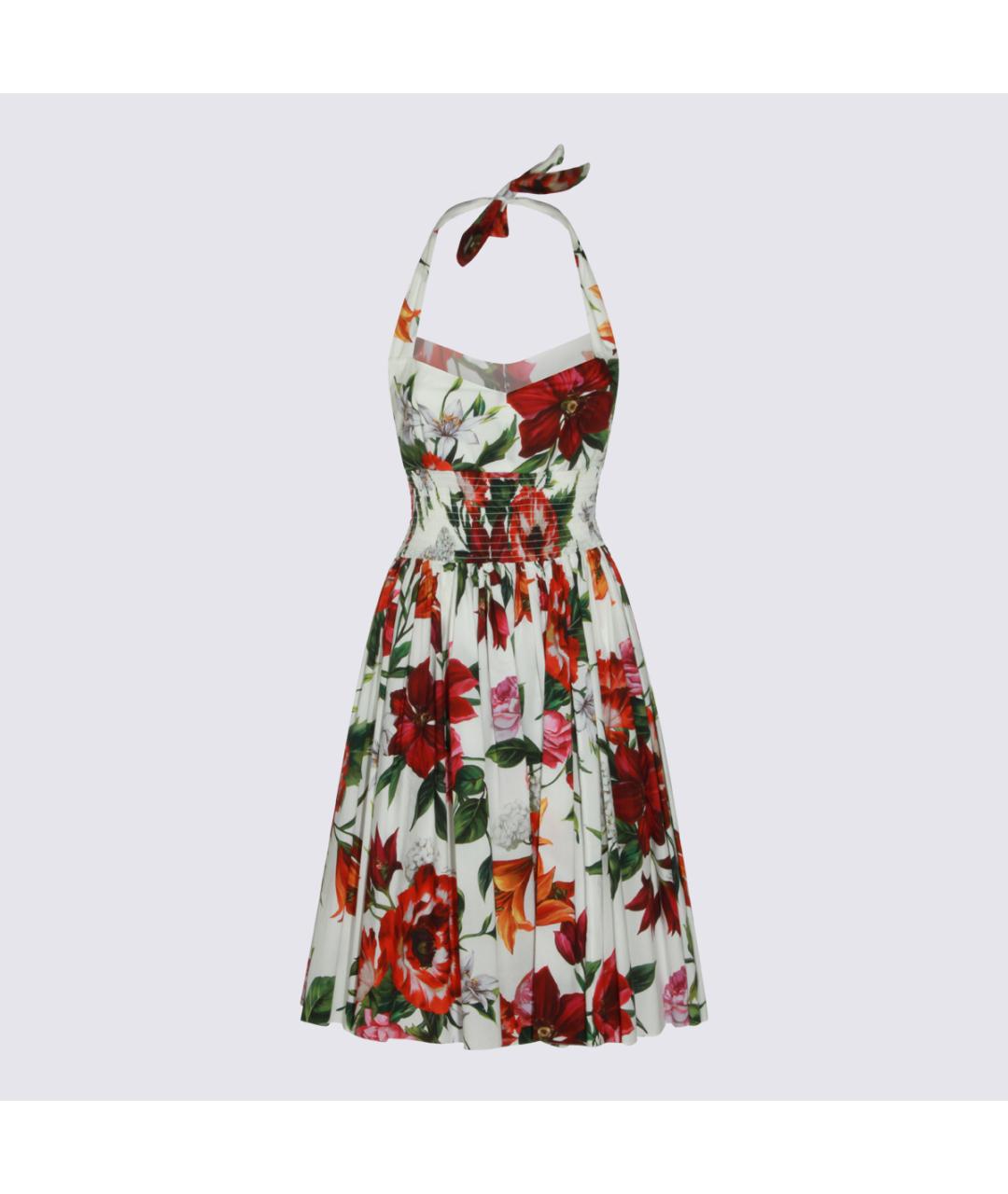 DOLCE&GABBANA Белое хлопковое повседневное платье, фото 5