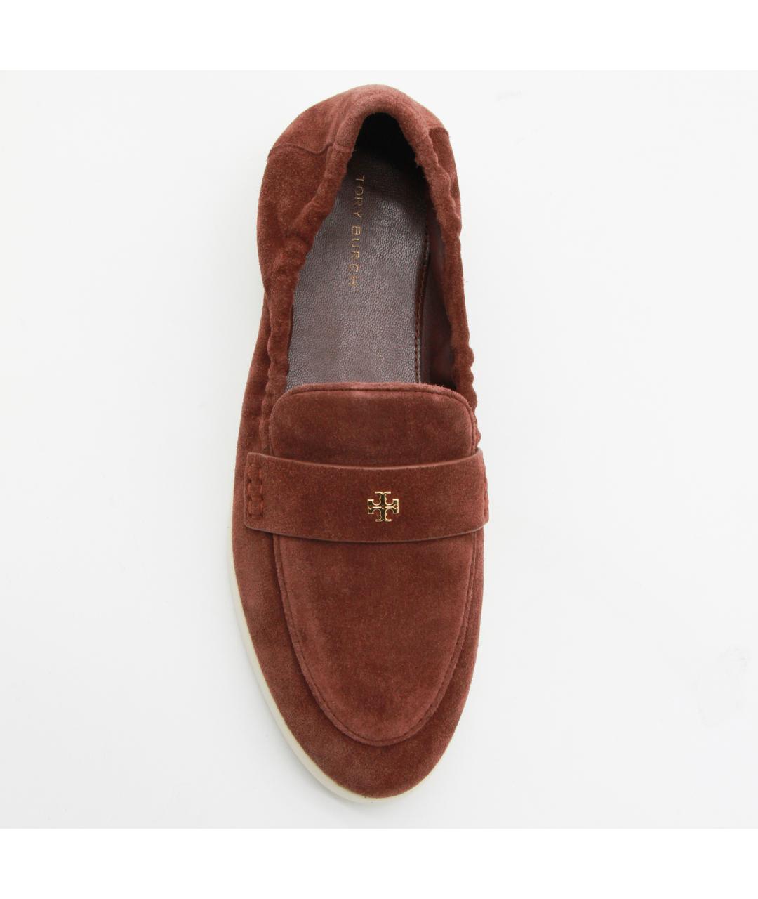 TORY BURCH Бордовые замшевые лоферы, фото 4