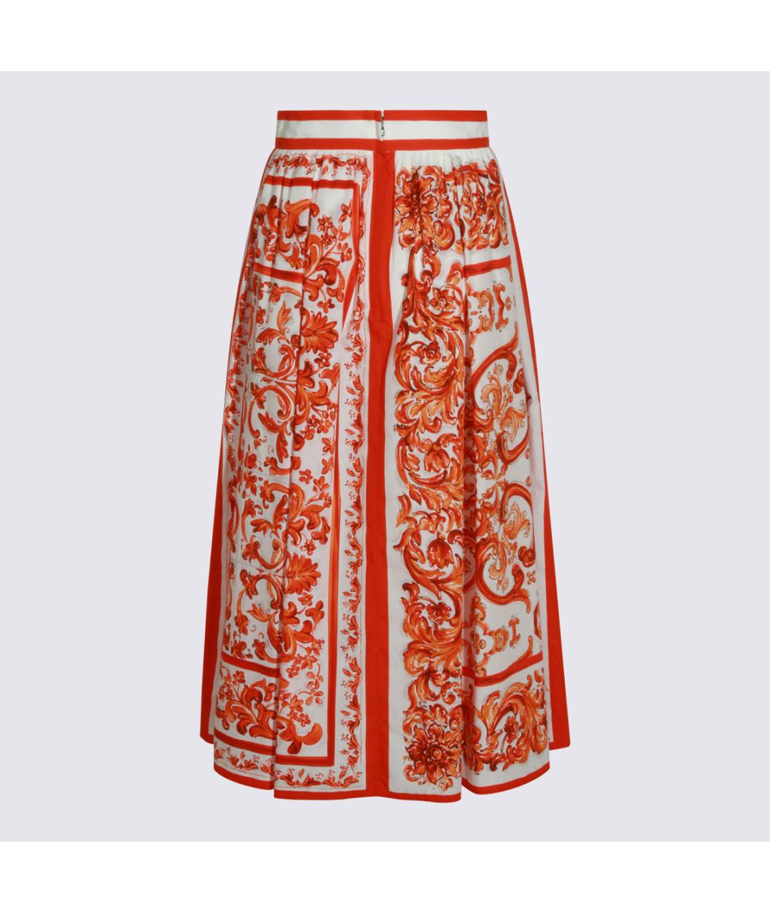 DOLCE&GABBANA Мульти хлопковая юбка миди, фото 2