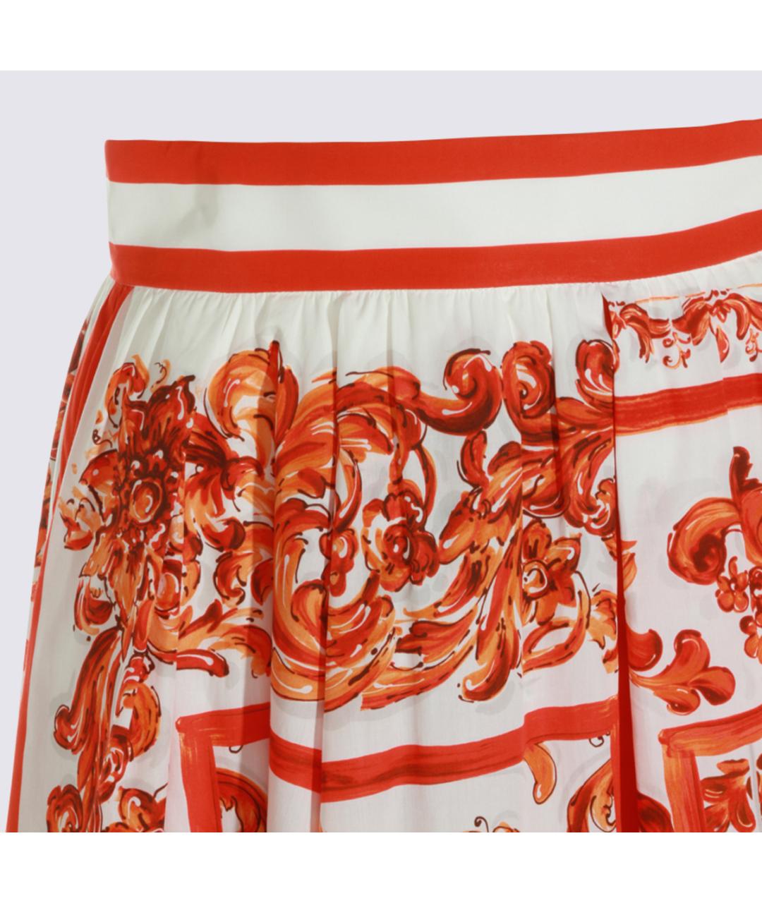 DOLCE&GABBANA Мульти хлопковая юбка миди, фото 3