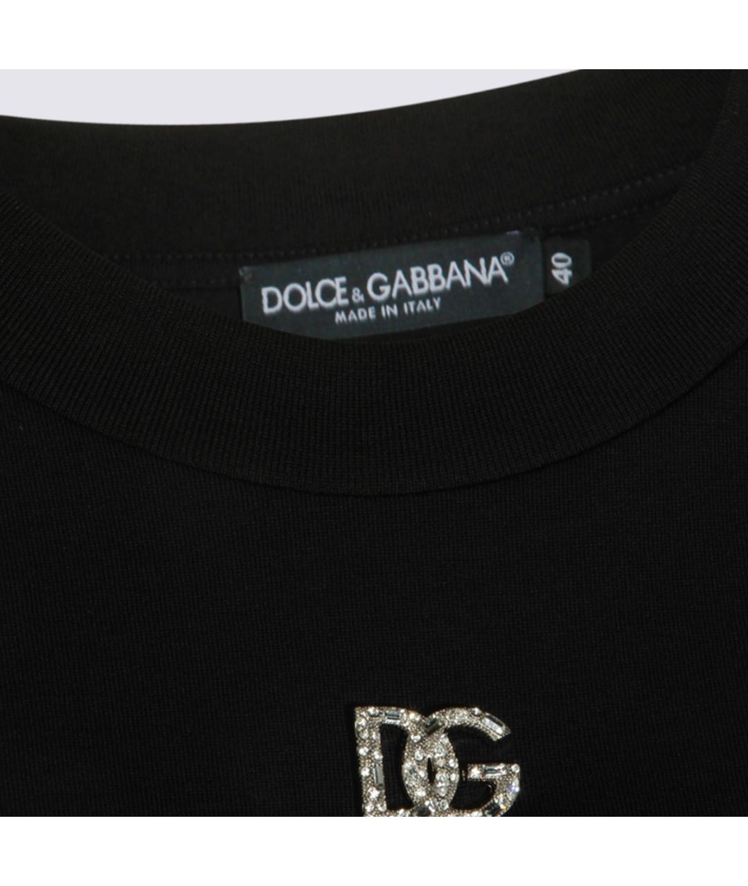 DOLCE&GABBANA Черная хлопковая футболка, фото 3