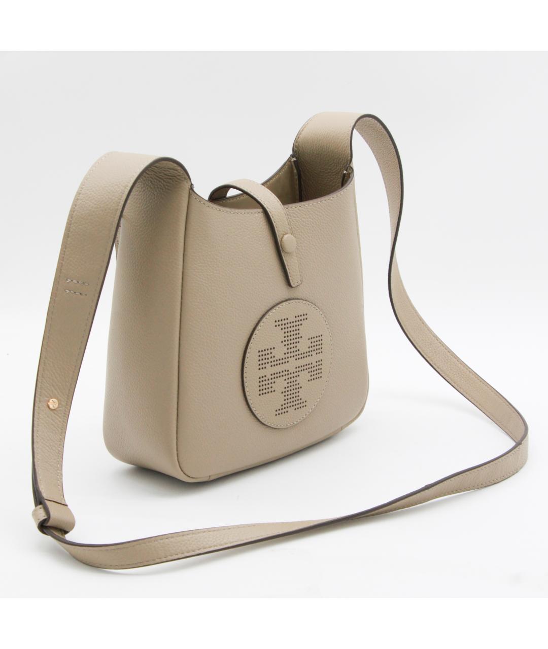 TORY BURCH Бежевая кожаная сумка через плечо, фото 2