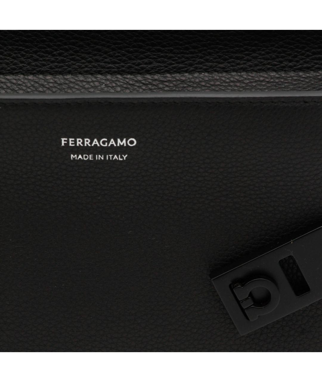 FERRAGAMO Черная тканевая сумка на плечо, фото 4