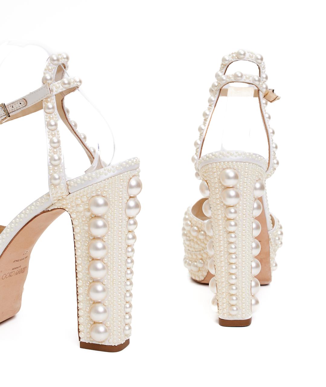 JIMMY CHOO Бежевые текстильные туфли, фото 3