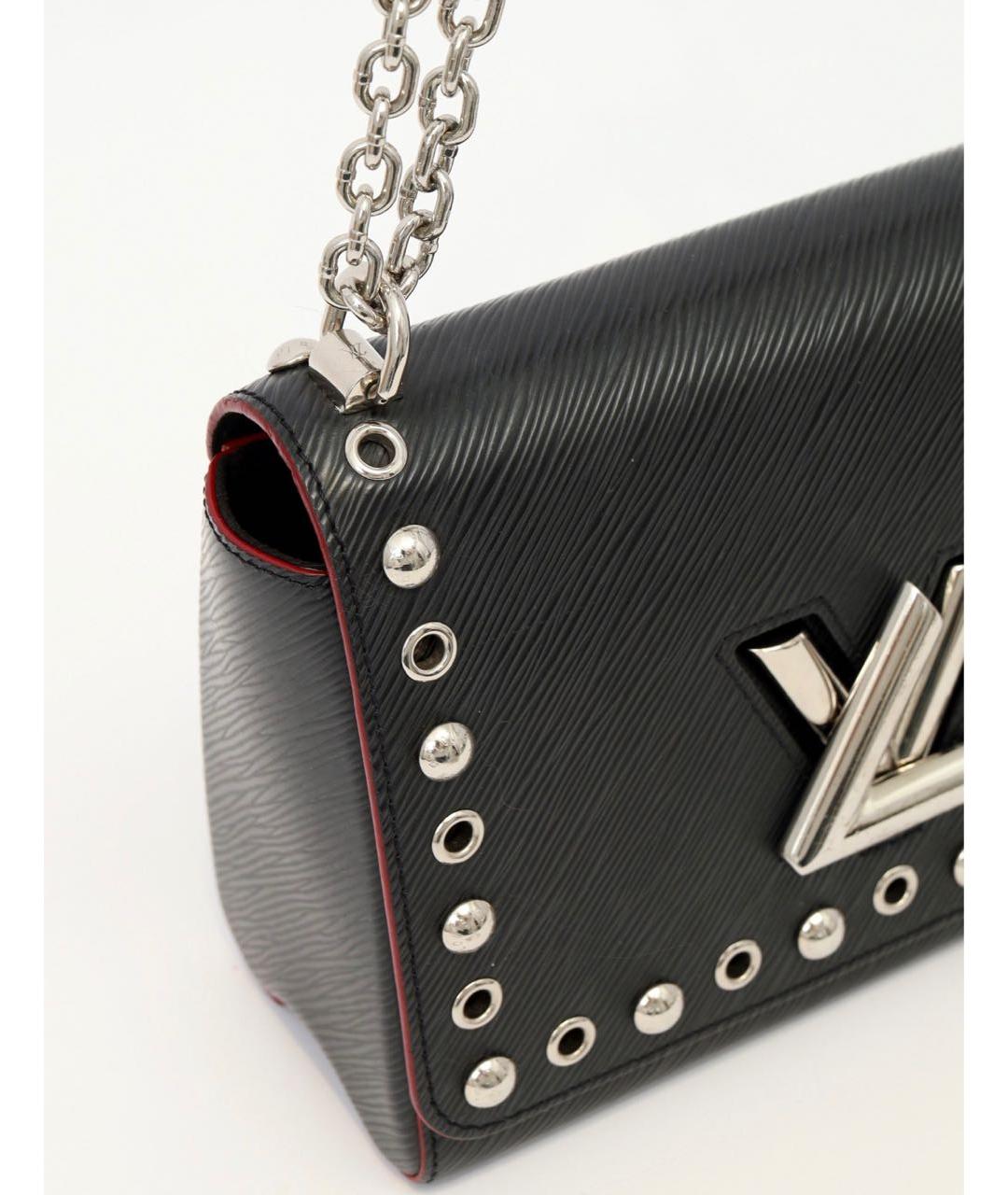LOUIS VUITTON Черная кожаная сумка через плечо, фото 4