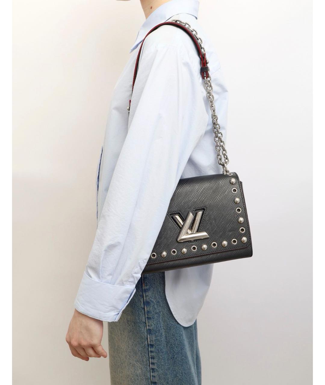 LOUIS VUITTON Черная кожаная сумка через плечо, фото 2