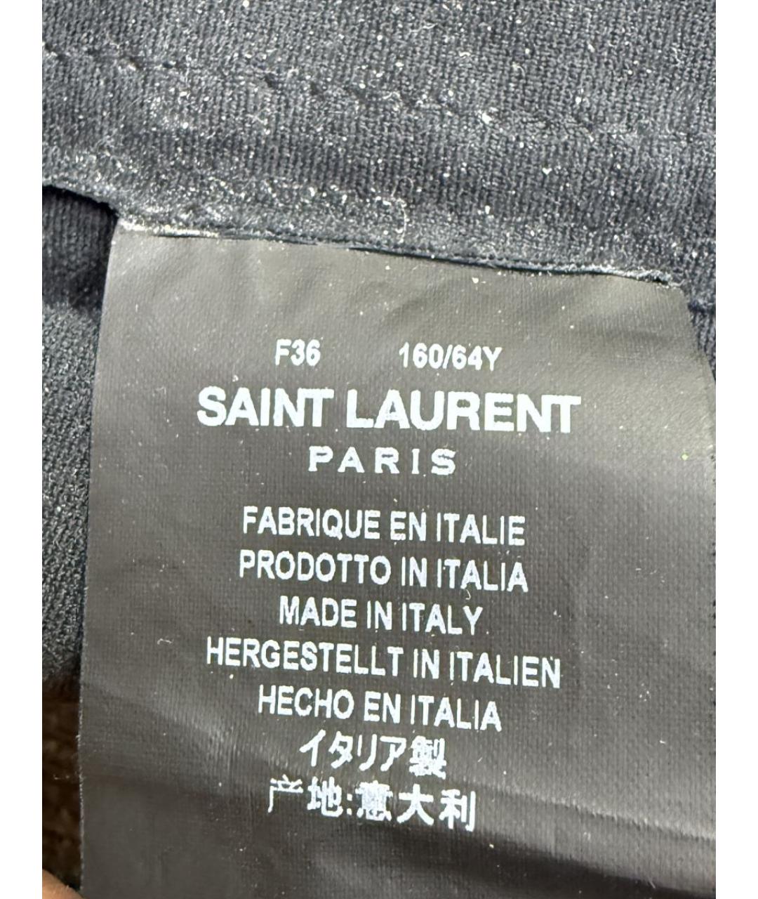 SAINT LAURENT Черные кожаные брюки узкие, фото 6