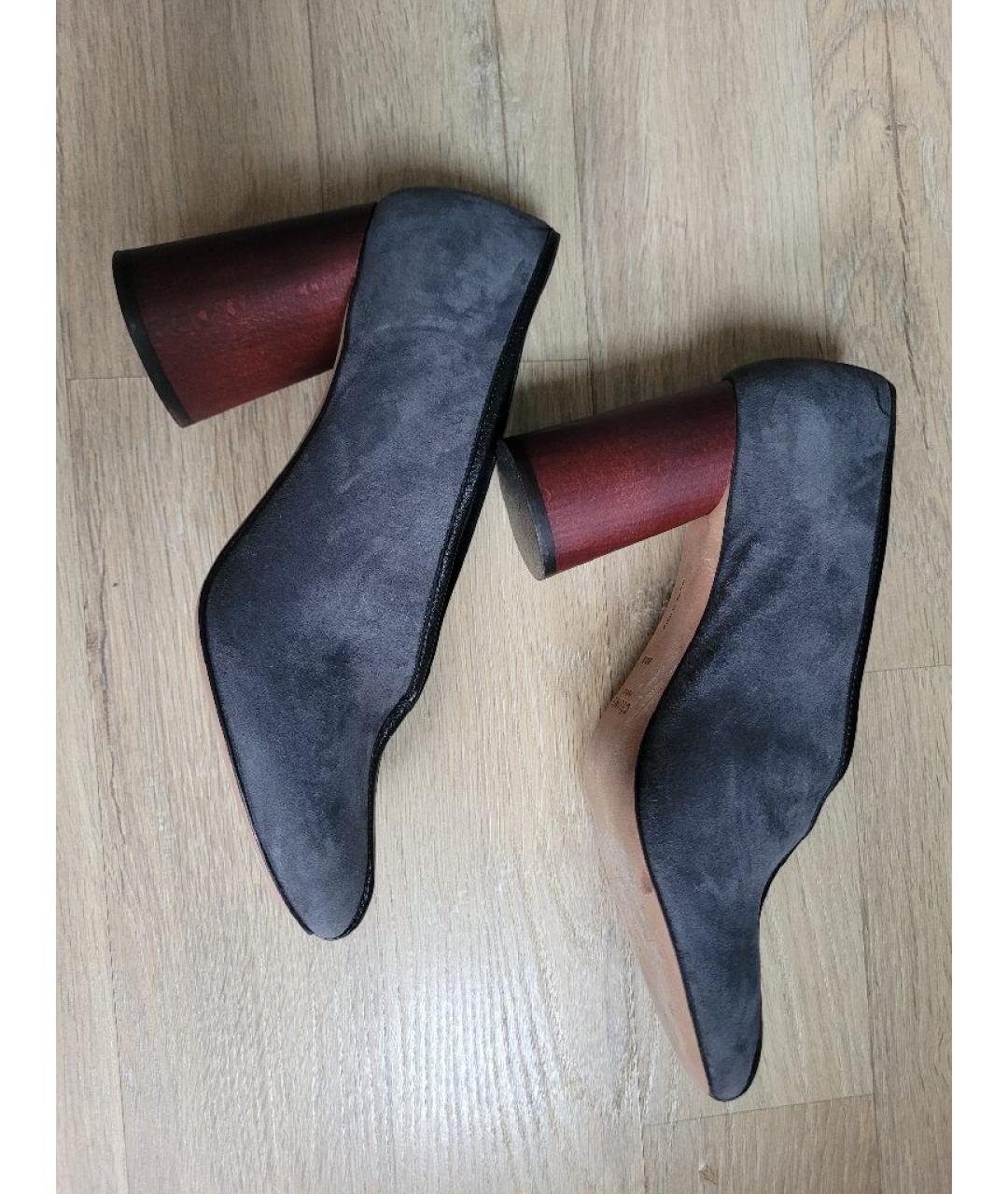 CELINE Серые нубуковые туфли, фото 5