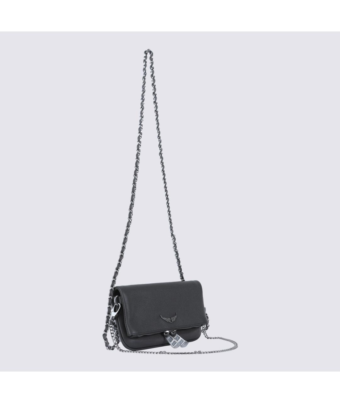 ZADIG & VOLTAIRE Черная кожаная сумка через плечо, фото 2