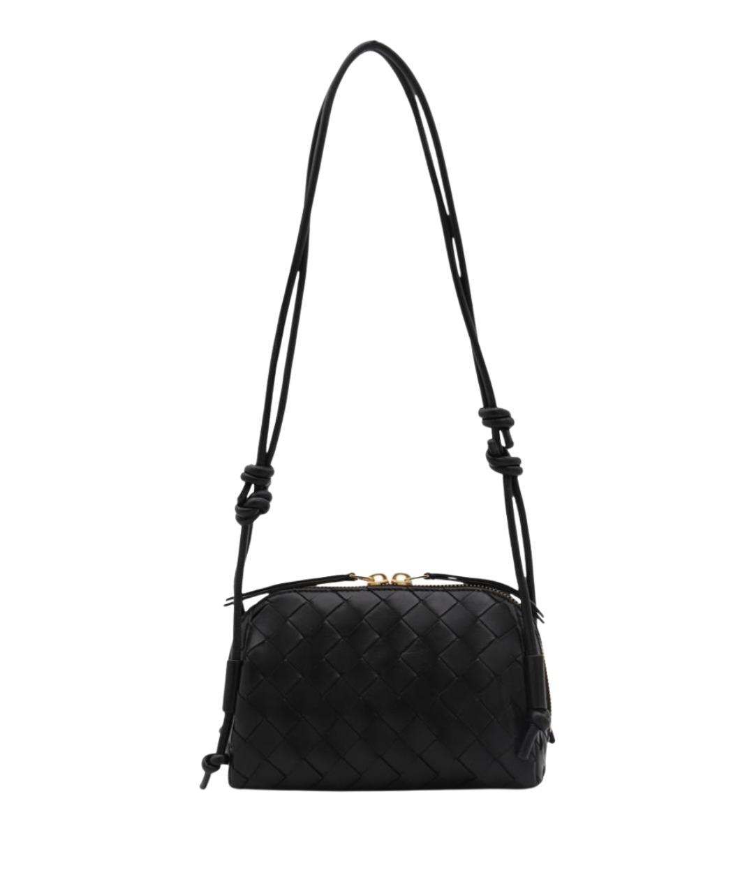 BOTTEGA VENETA Черная кожаная сумка через плечо, фото 1