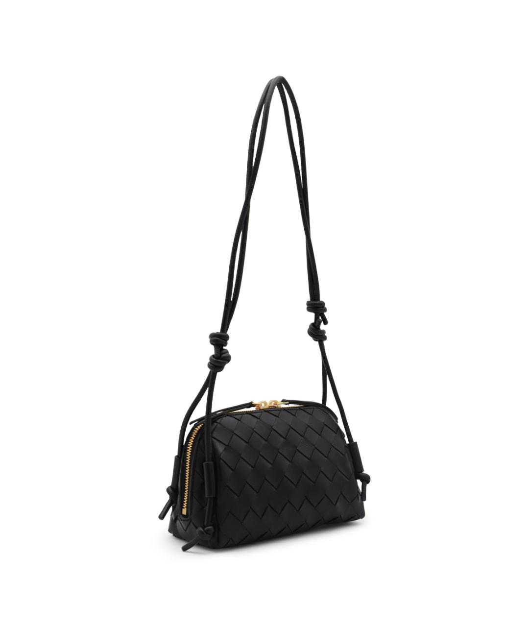 BOTTEGA VENETA Черная кожаная сумка через плечо, фото 2