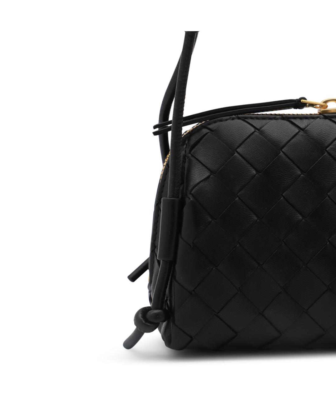 BOTTEGA VENETA Черная кожаная сумка через плечо, фото 3