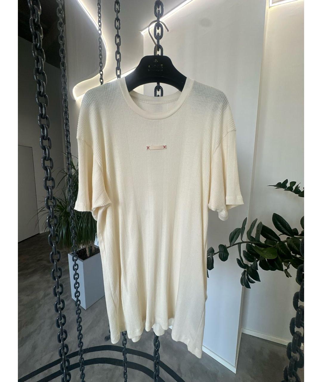 MAISON MARGIELA Белая хлопковая футболка, фото 3