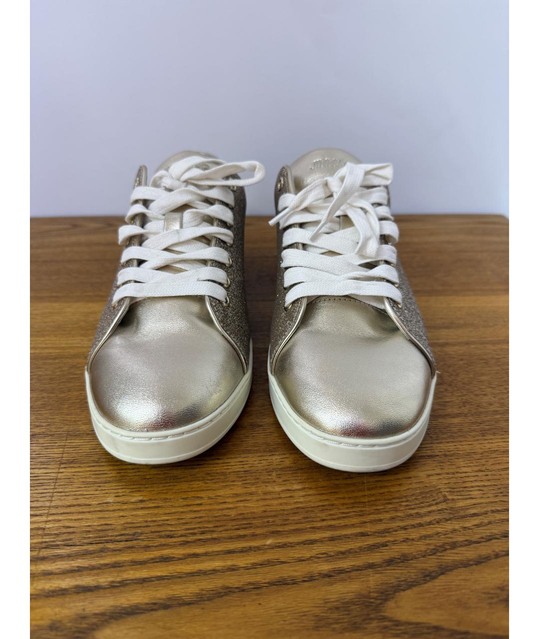 JIMMY CHOO Золотые кроссовки, фото 3