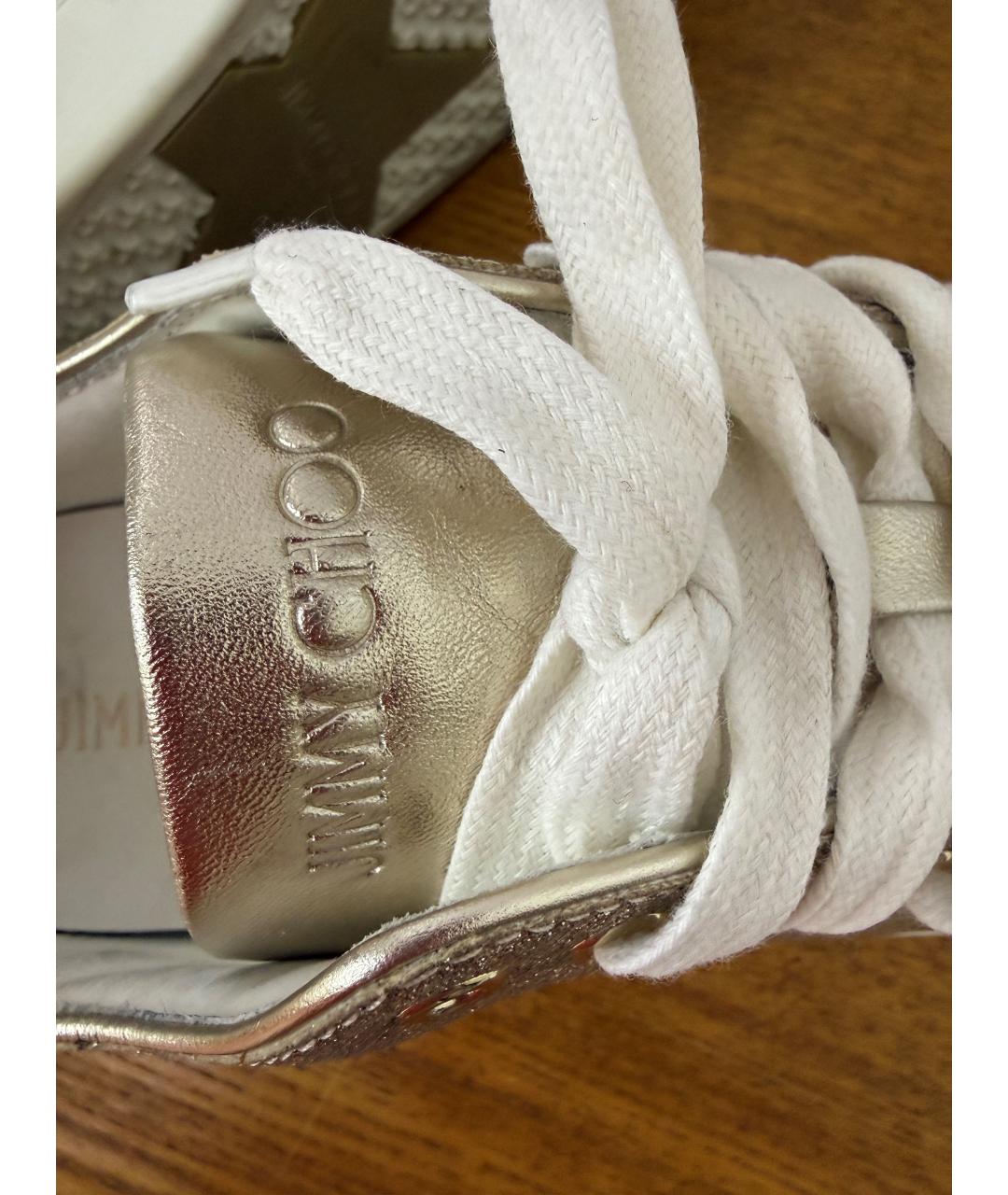 JIMMY CHOO Золотые кроссовки, фото 5