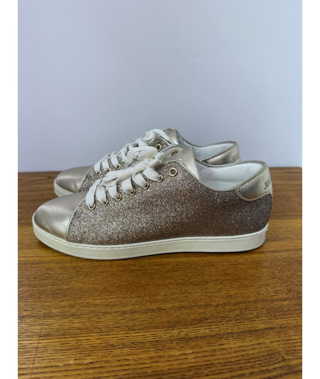 JIMMY CHOO Золотые кроссовки, фото 2