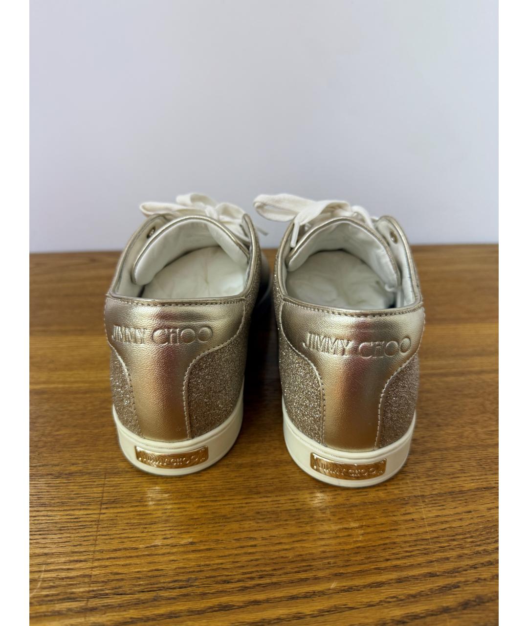 JIMMY CHOO Золотые кроссовки, фото 4