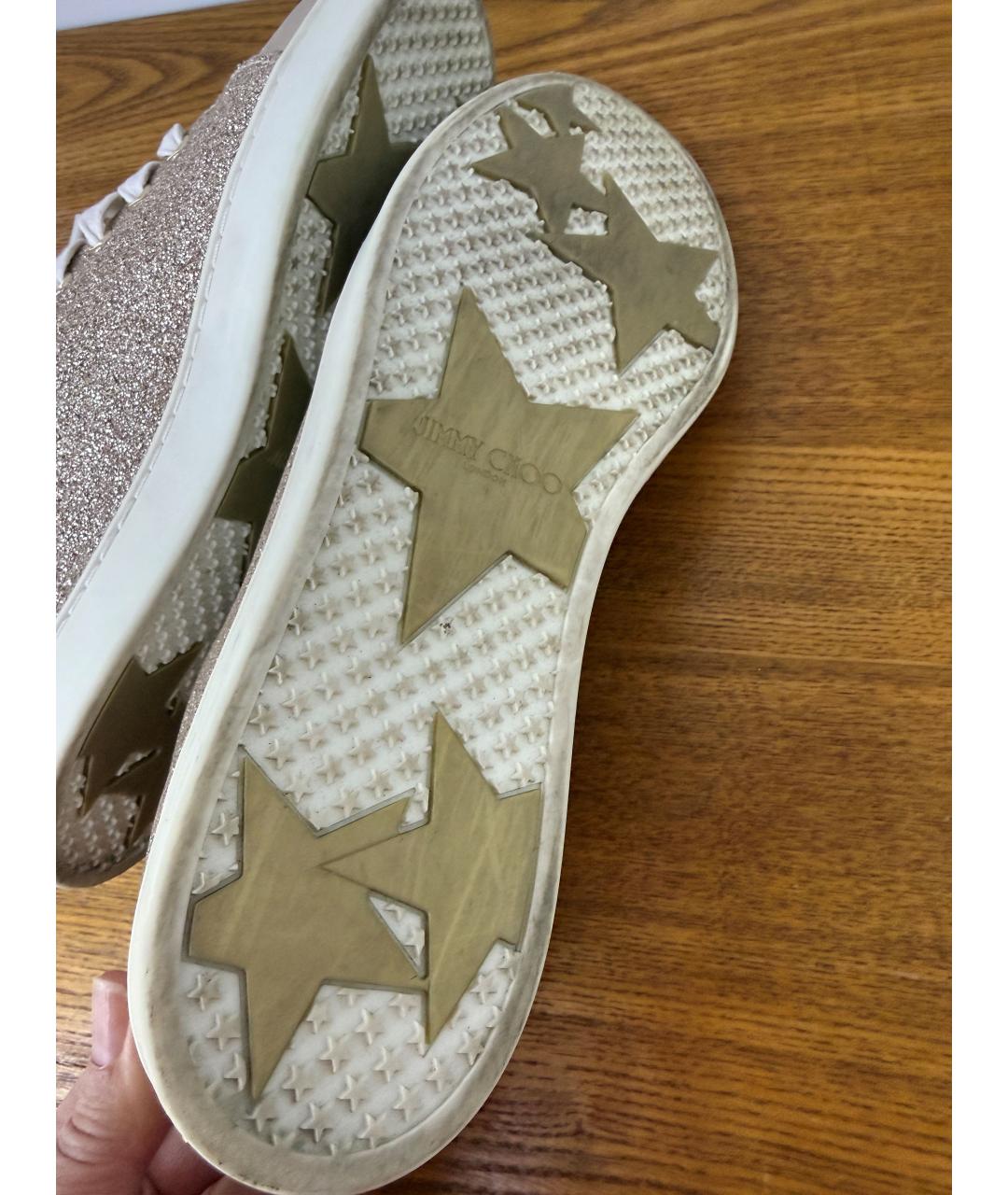 JIMMY CHOO Золотые кроссовки, фото 6