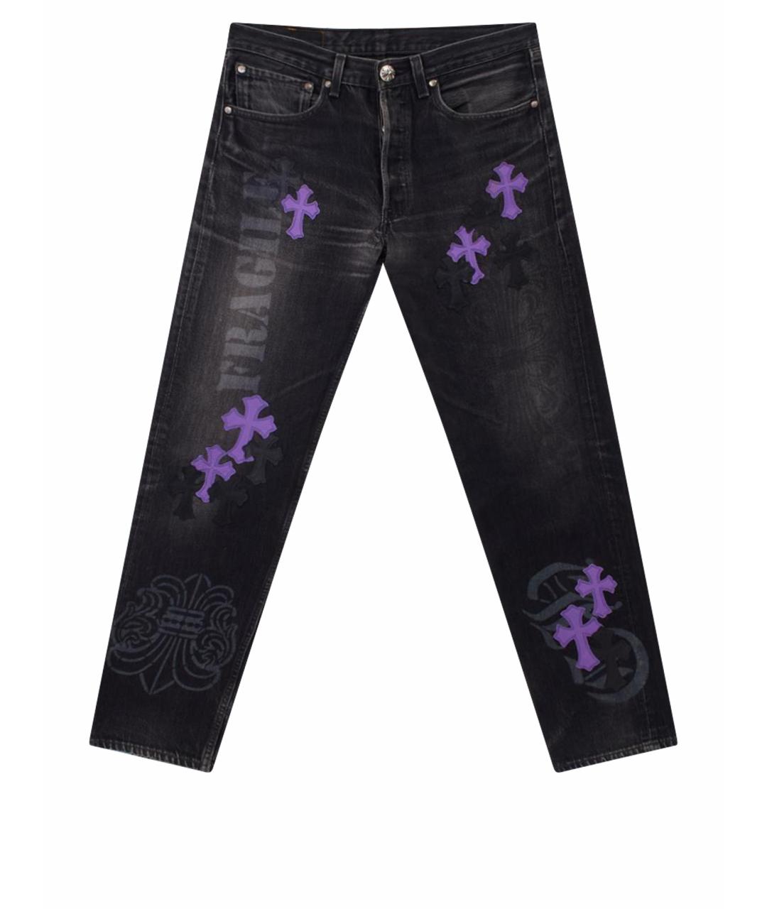 CHROME HEARTS Черные хлопковые прямые джинсы, фото 1