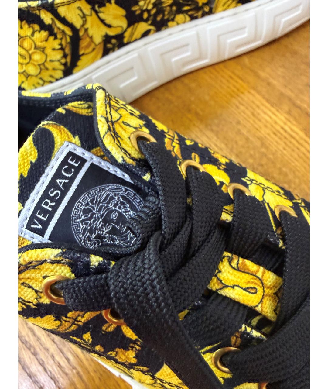 VERSACE Желтые текстильные кеды, фото 6
