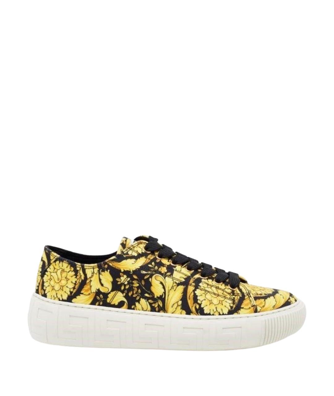 VERSACE Желтые текстильные кеды, фото 1