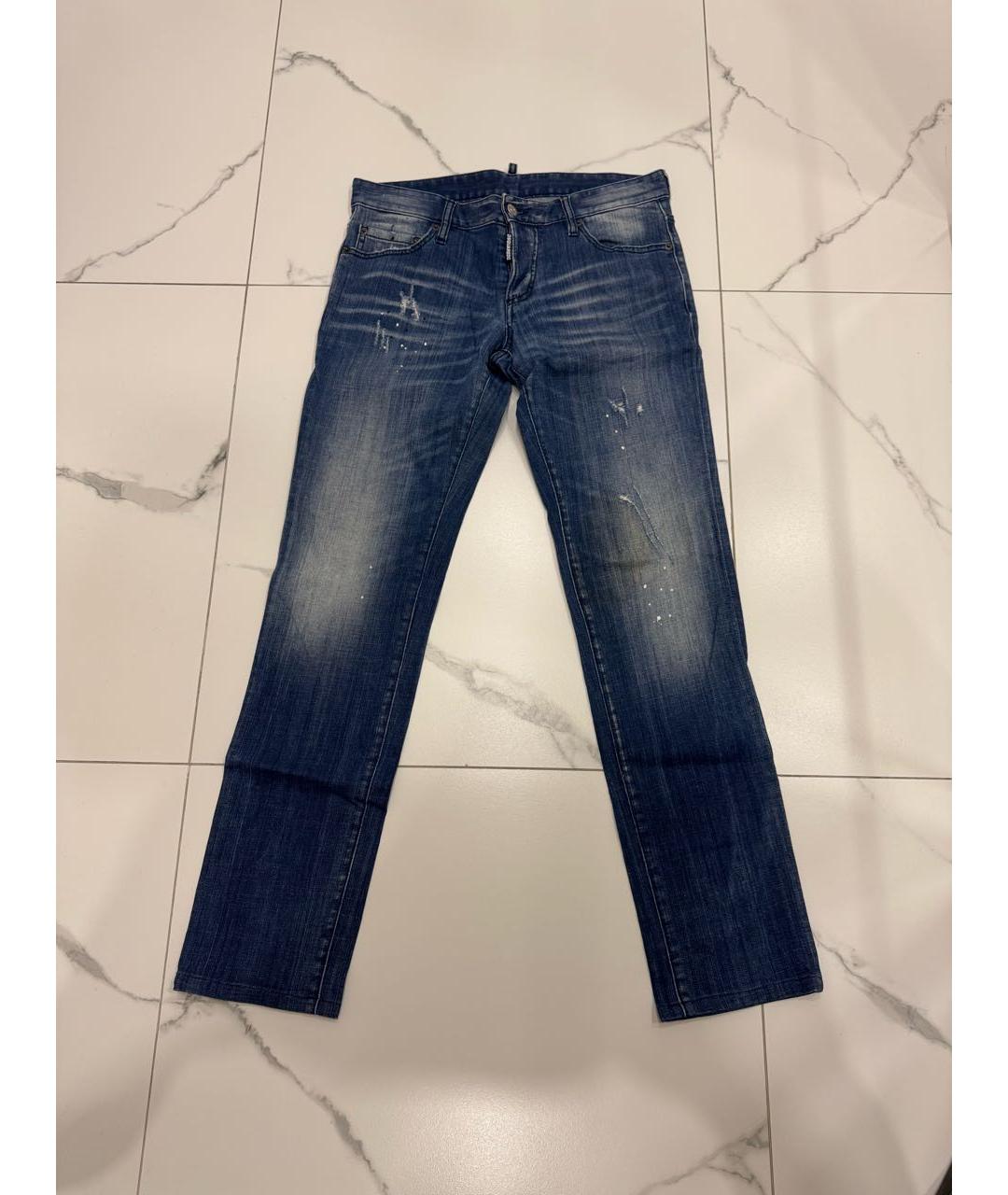 DSQUARED2 Темно-синие хлопко-эластановые джинсы скинни, фото 8