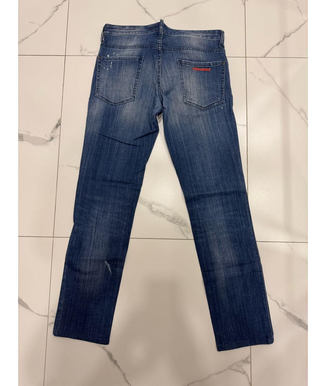 DSQUARED2 Темно-синие хлопко-эластановые джинсы скинни, фото 2