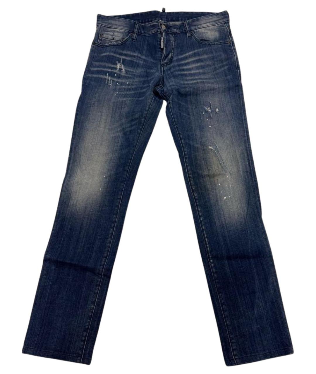 DSQUARED2 Темно-синие хлопко-эластановые джинсы скинни, фото 1