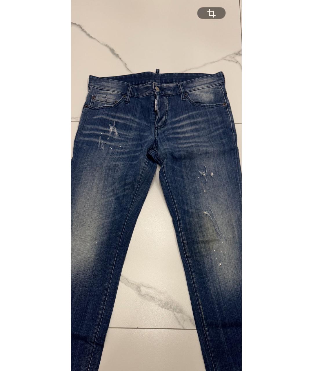DSQUARED2 Темно-синие хлопко-эластановые джинсы скинни, фото 3