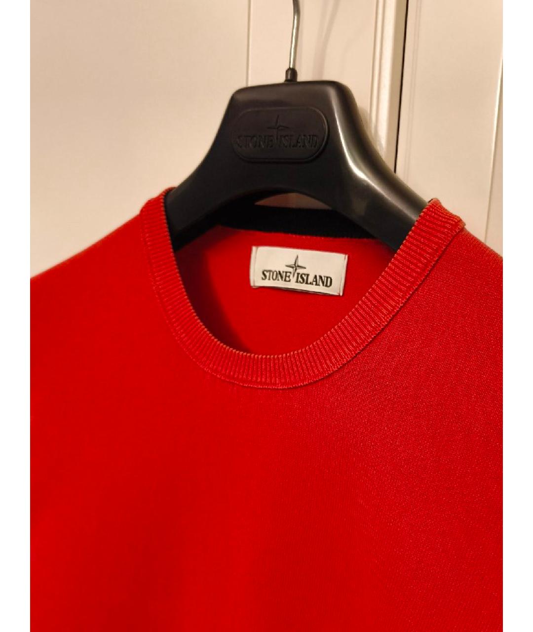 STONE ISLAND Красный хлопковый джемпер / свитер, фото 3