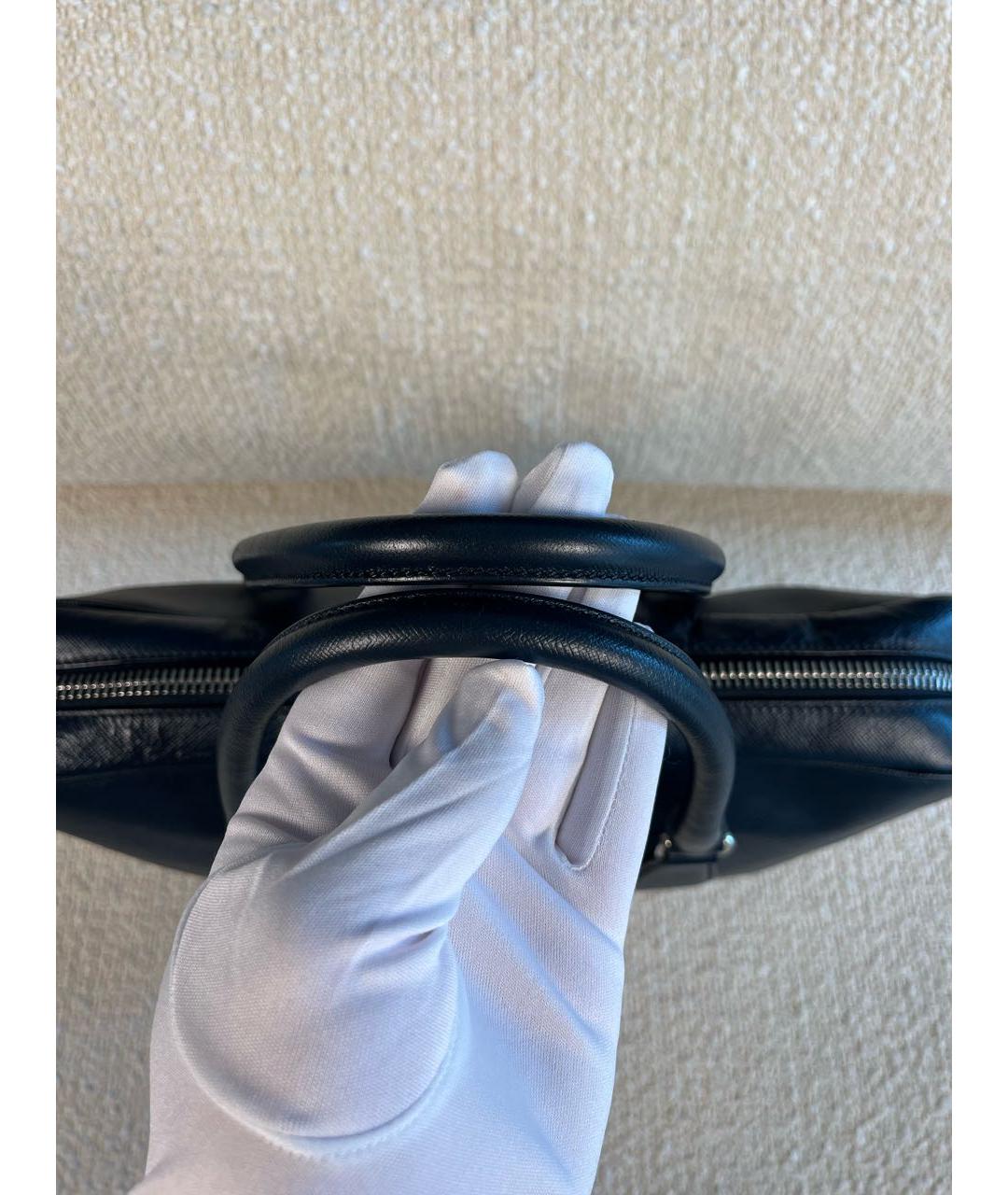 PRADA Темно-синий кожаный портфель, фото 8
