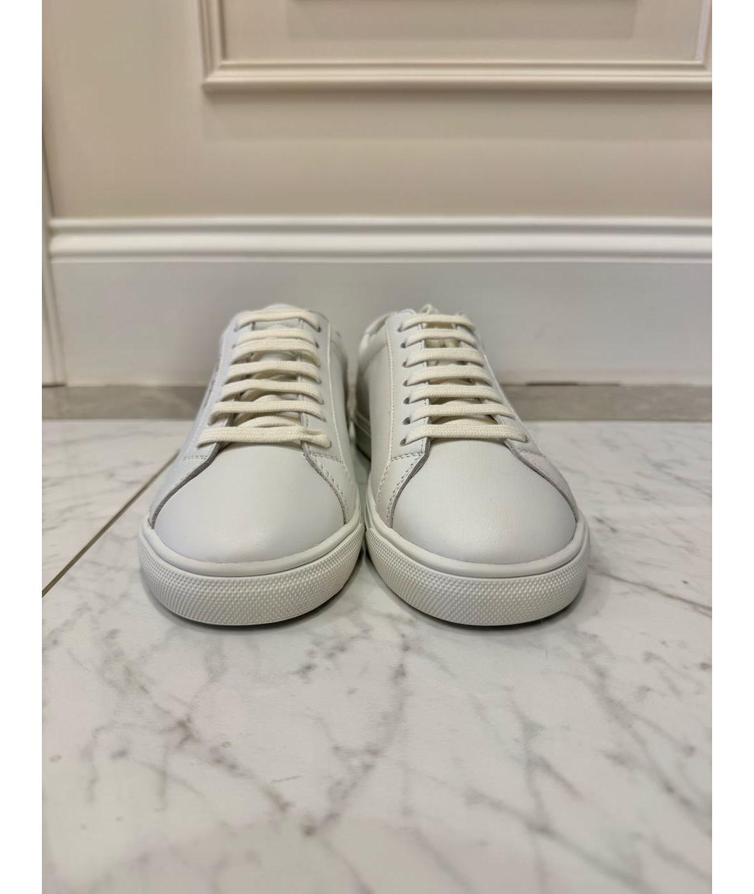 SAINT LAURENT Белые кожаные кеды, фото 2