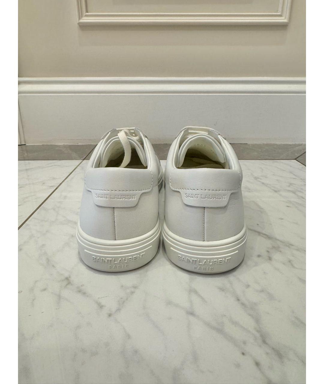 SAINT LAURENT Белые кожаные кеды, фото 4