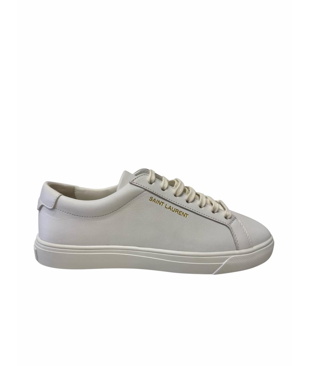 SAINT LAURENT Белые кожаные кеды, фото 1