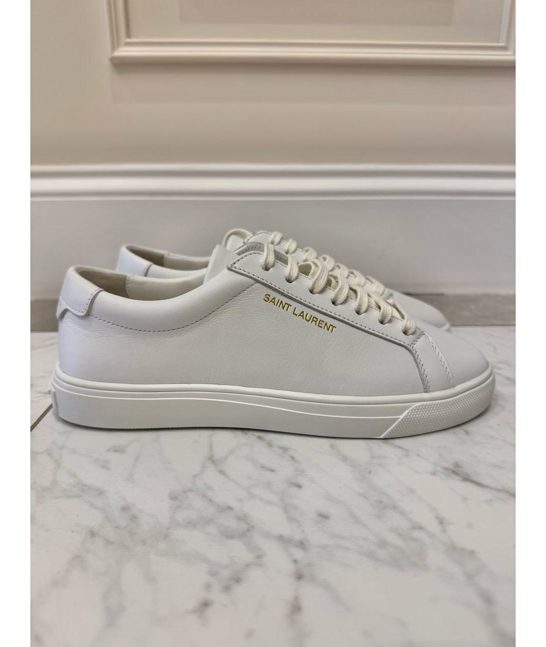 SAINT LAURENT Белые кожаные кеды, фото 7