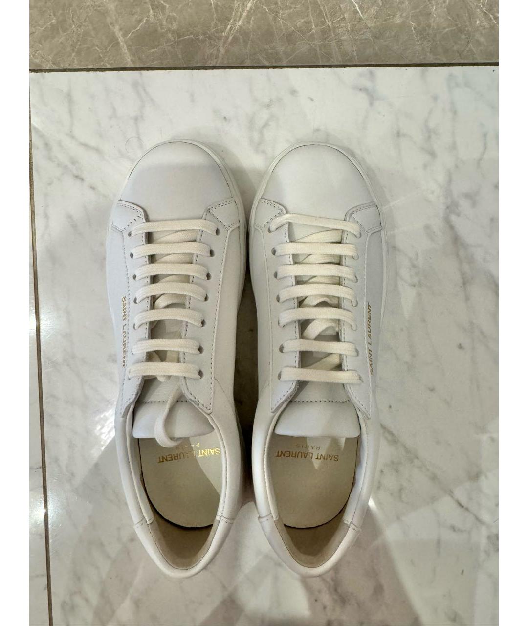 SAINT LAURENT Белые кожаные кеды, фото 3