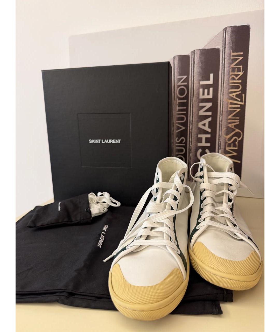 SAINT LAURENT Белые кожаные кеды, фото 8